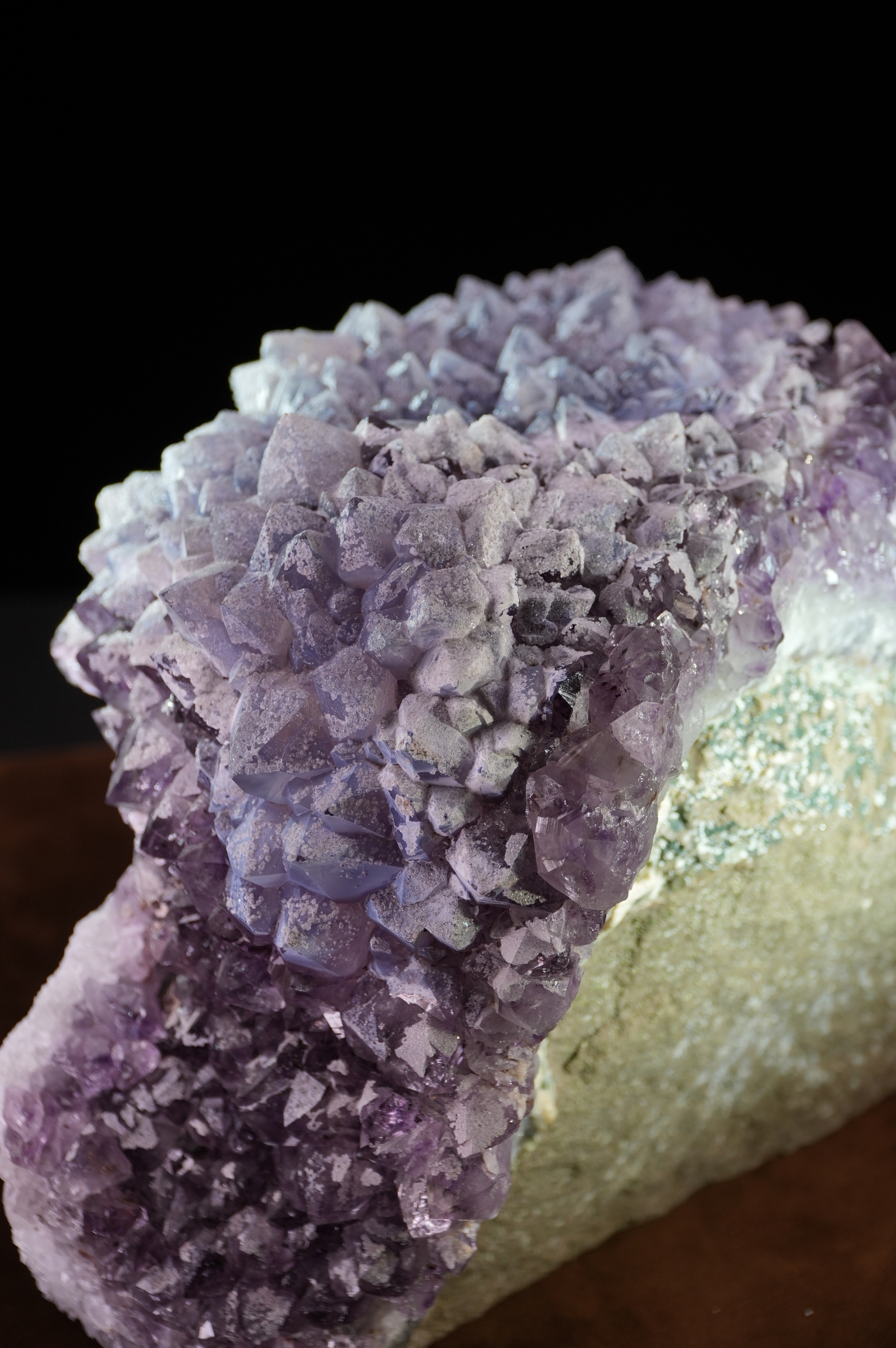 Volcanic ash covered amethyst