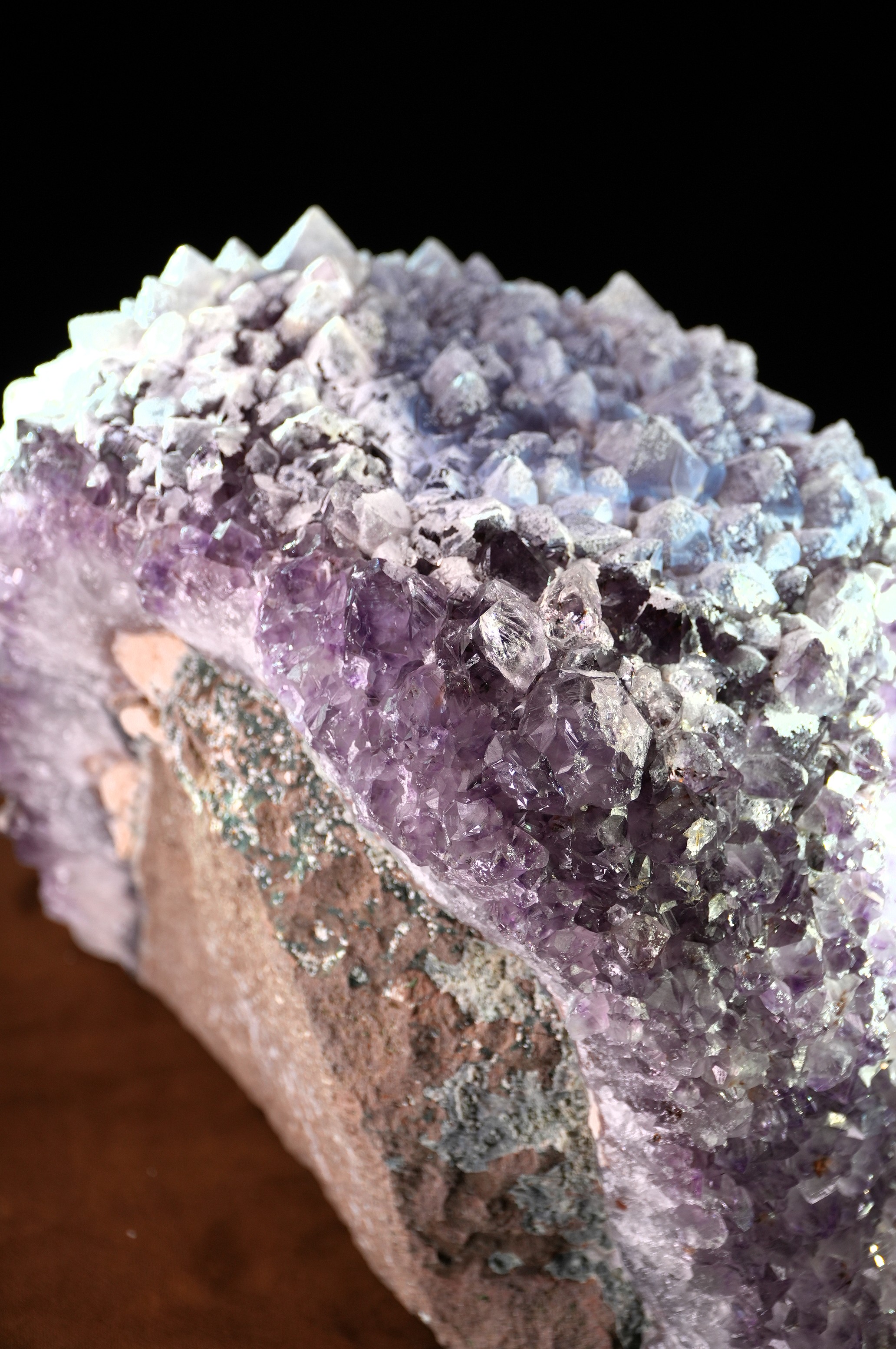 Volcanic ash covered amethyst