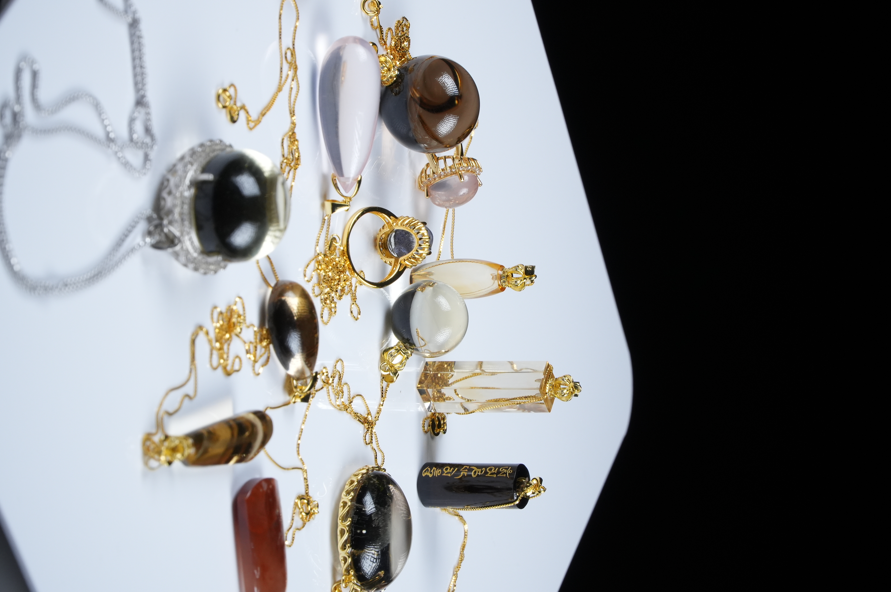 Collection of various crystal inlays