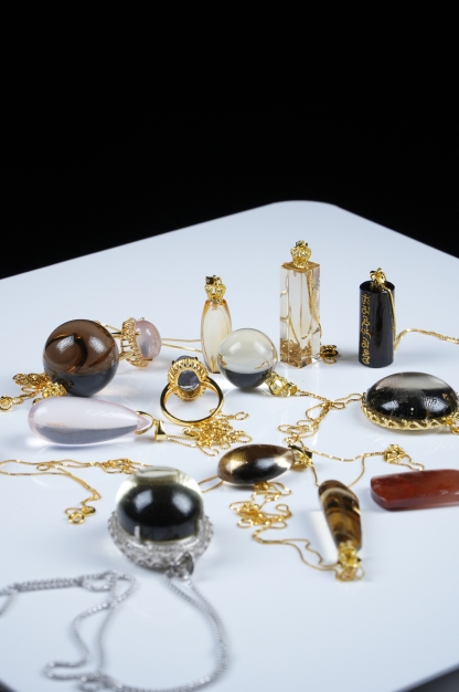 Collection of various crystal inlays