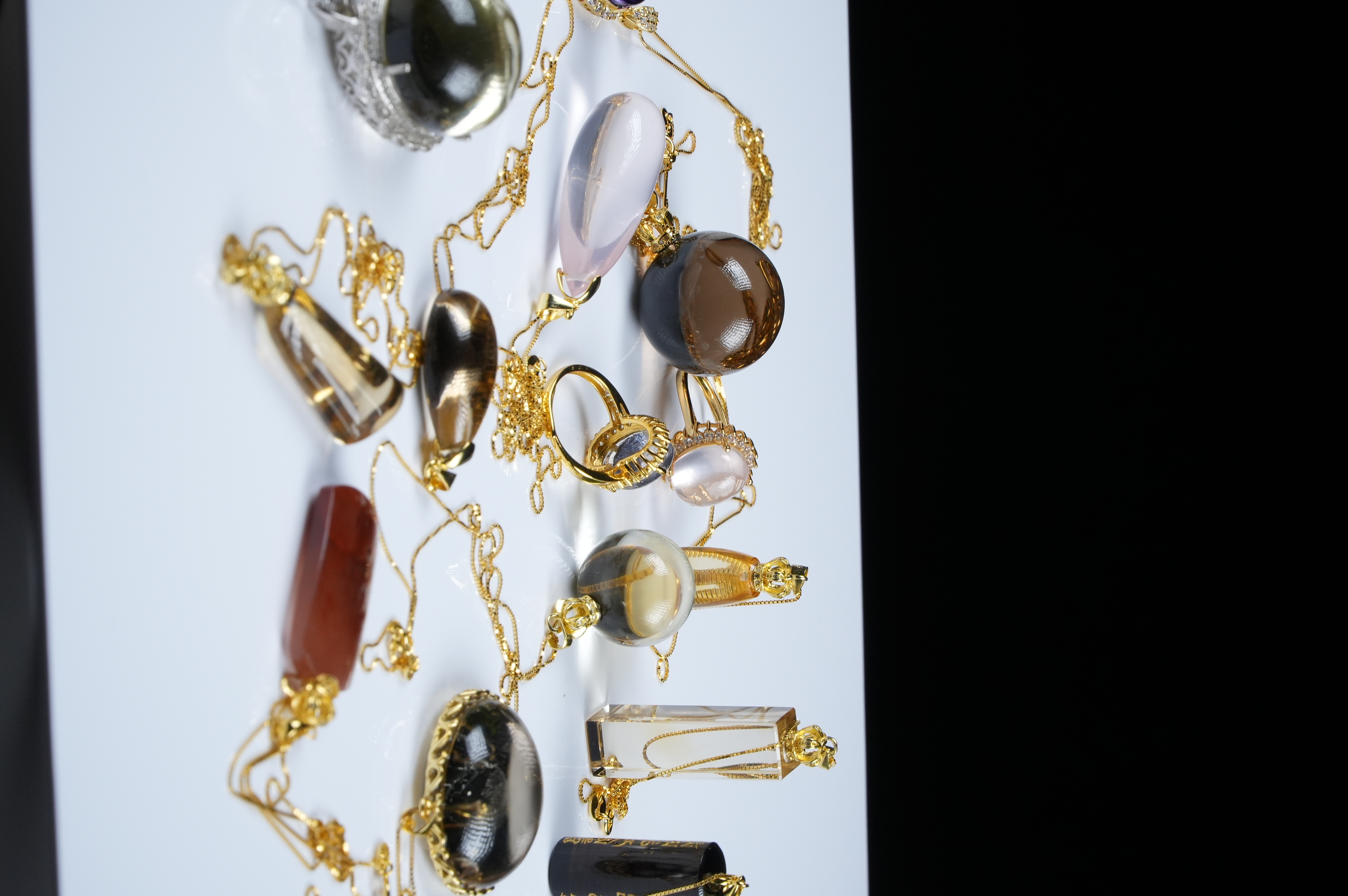 Collection of various crystal inlays