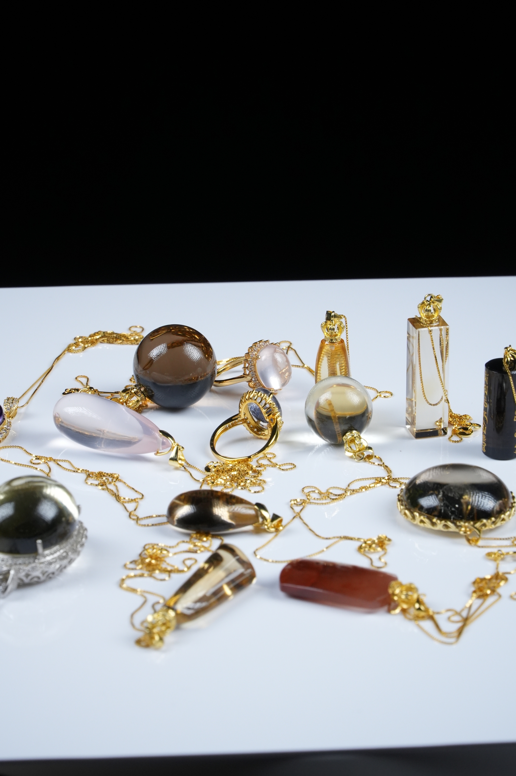 Collection of various crystal inlays