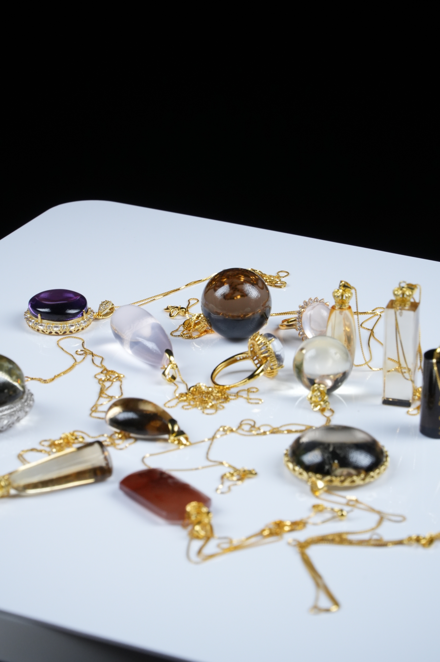 Collection of various crystal inlays