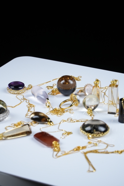 Collection of various crystal inlays