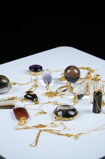 Collection of various crystal inlays