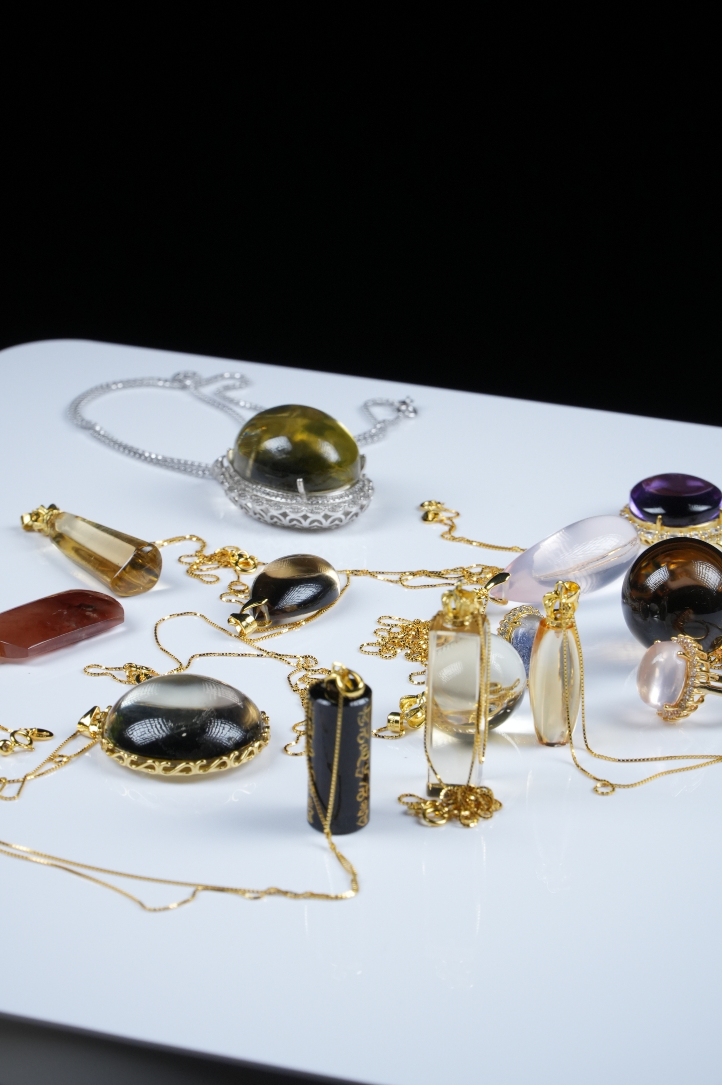 Collection of various crystal inlays