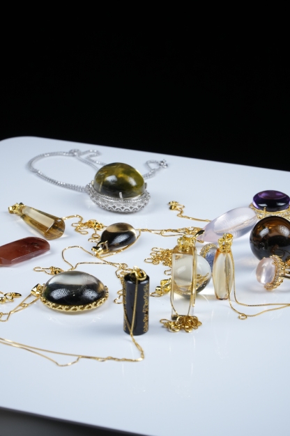 Collection of various crystal inlays