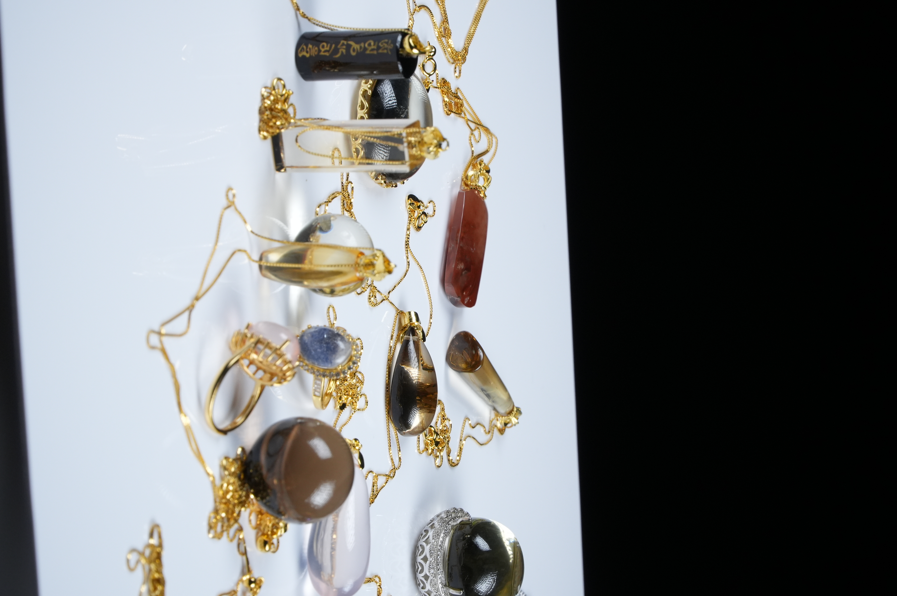 Collection of various crystal inlays