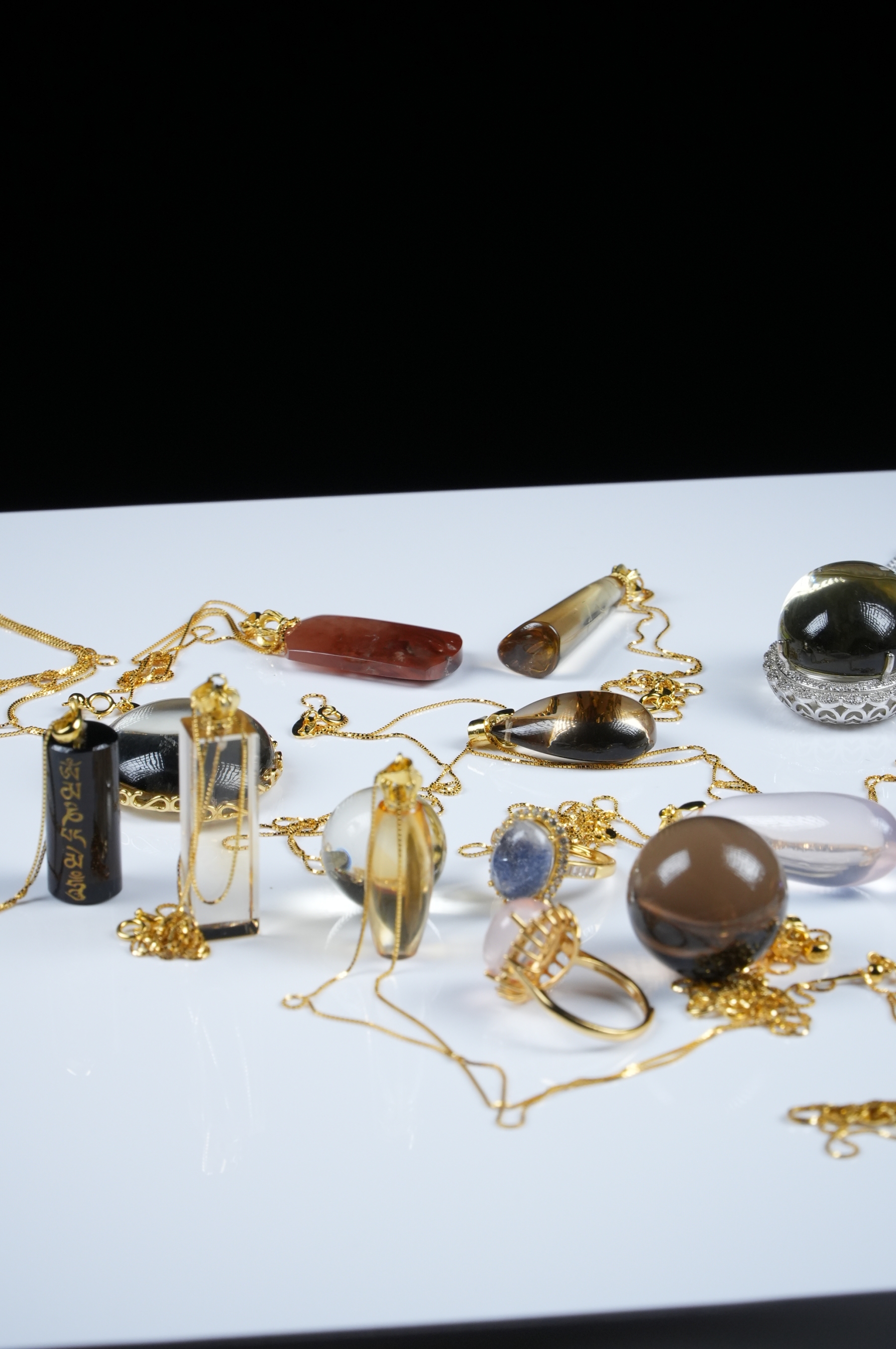 Collection of various crystal inlays