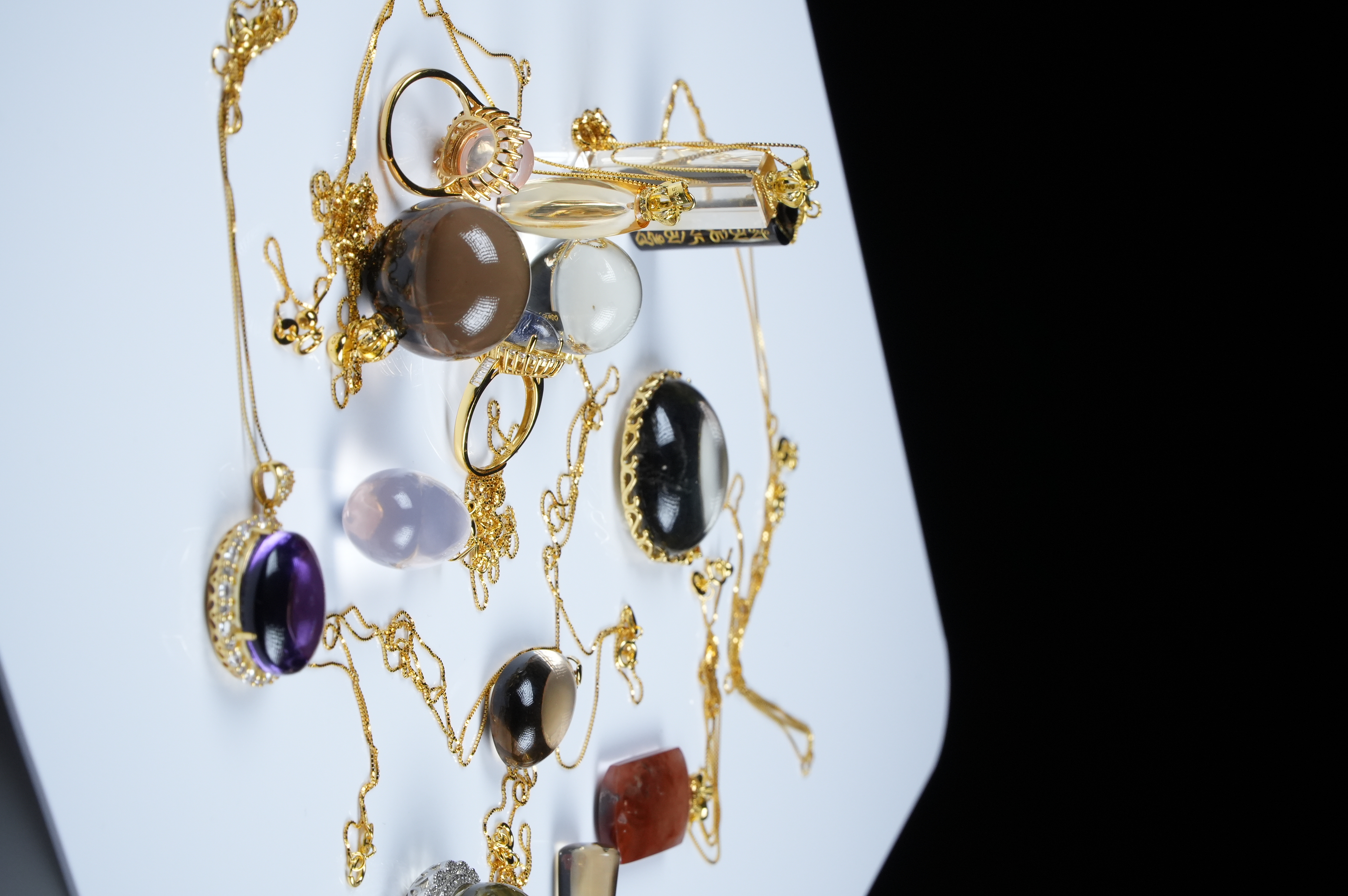 Collection of various crystal inlays