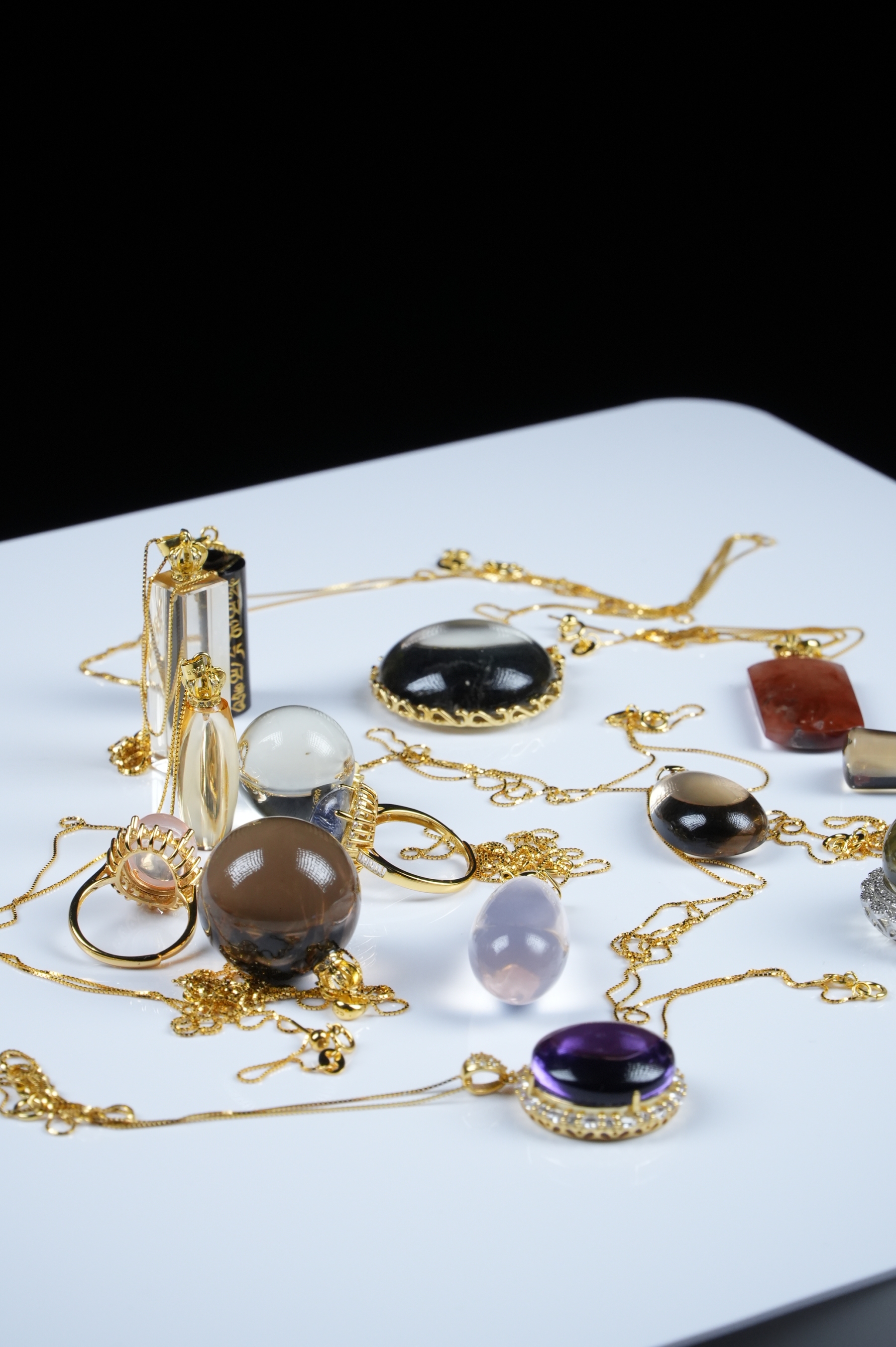 Collection of various crystal inlays