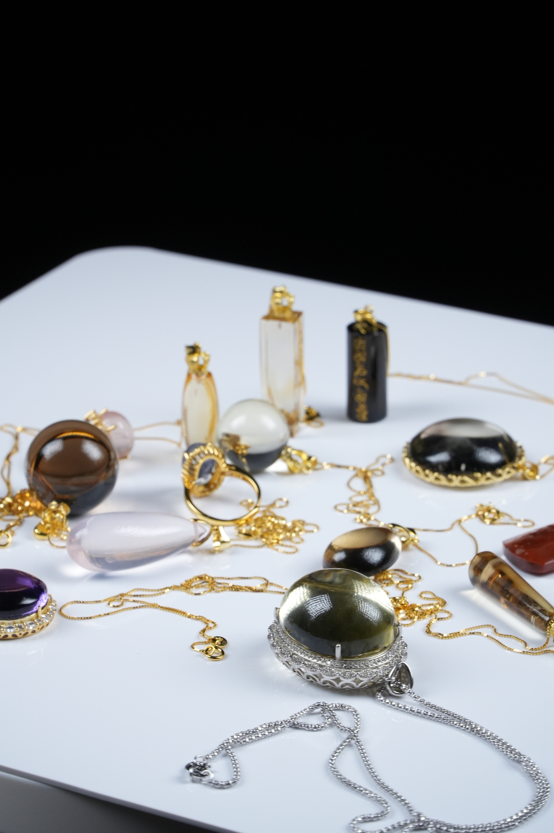 Collection of various crystal inlays