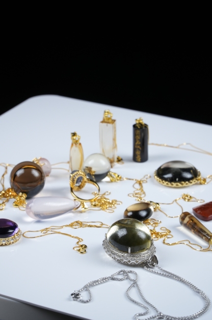 Collection of various crystal inlays