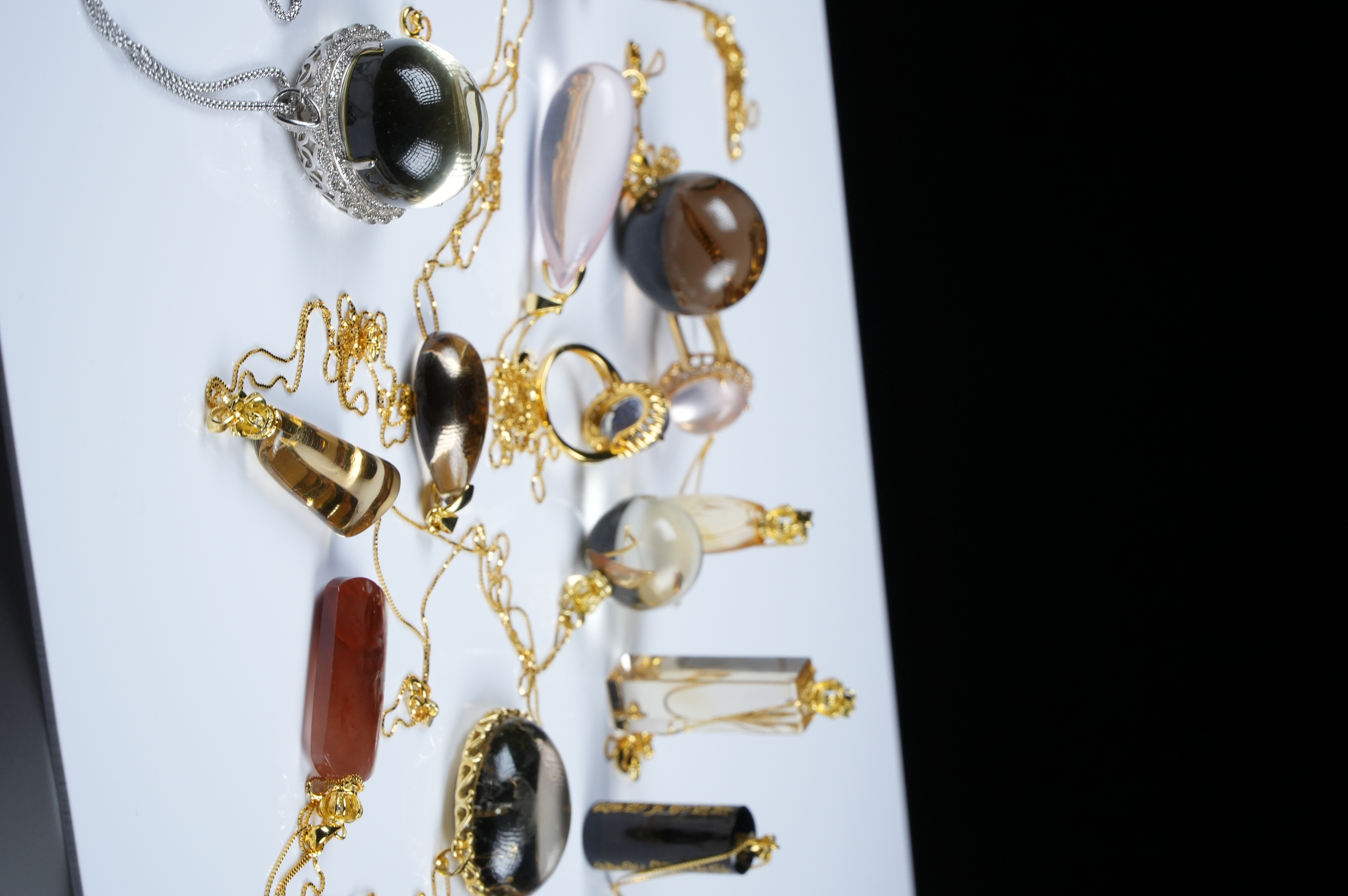 Collection of various crystal inlays