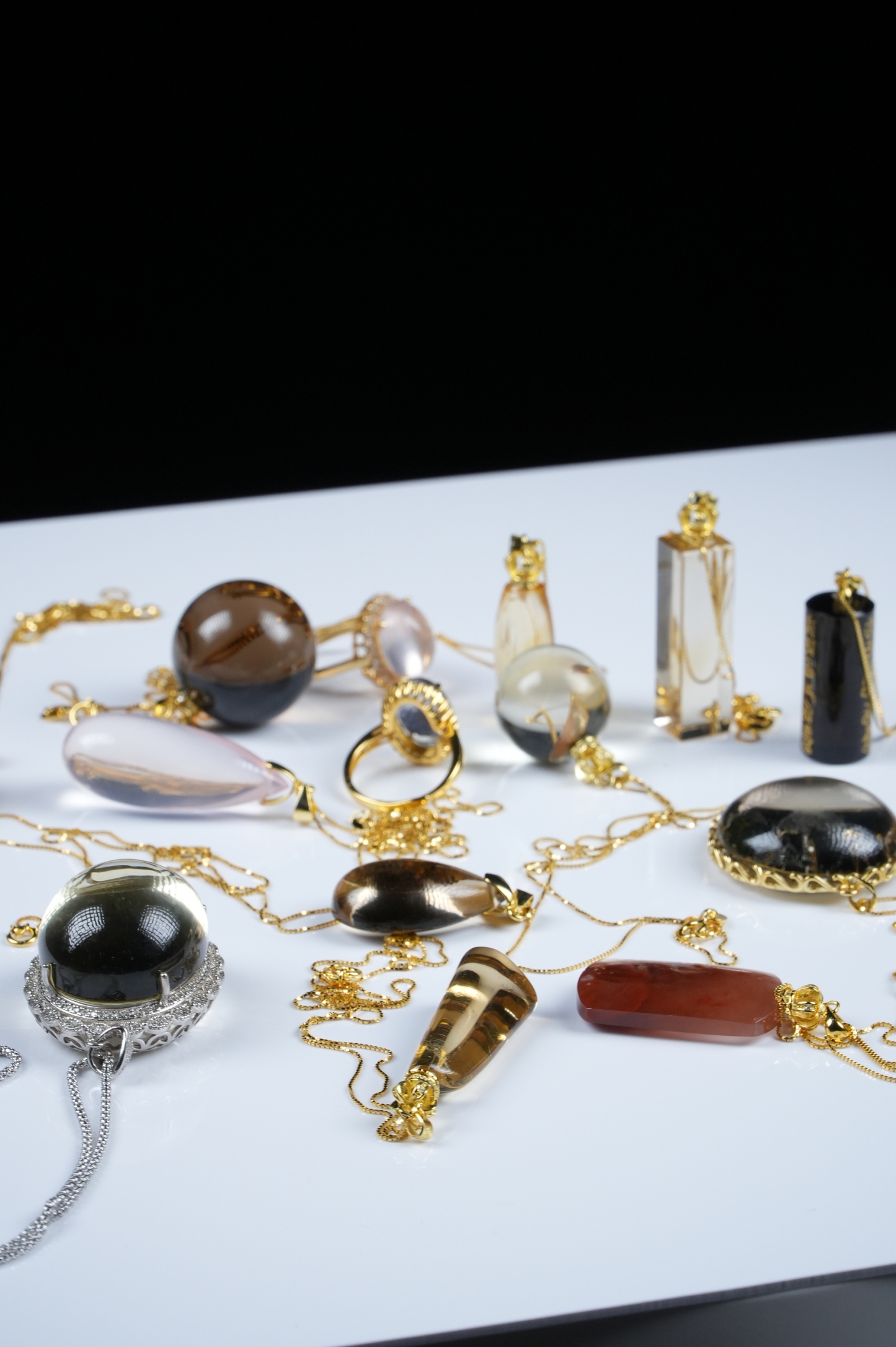 Collection of various crystal inlays