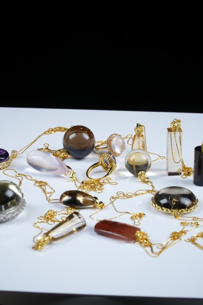 Collection of various crystal inlays