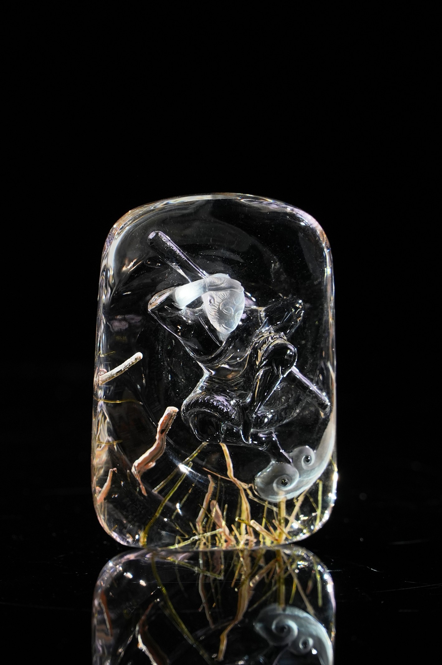 Crystal Douyun Wukong. Natural Crystal Carving