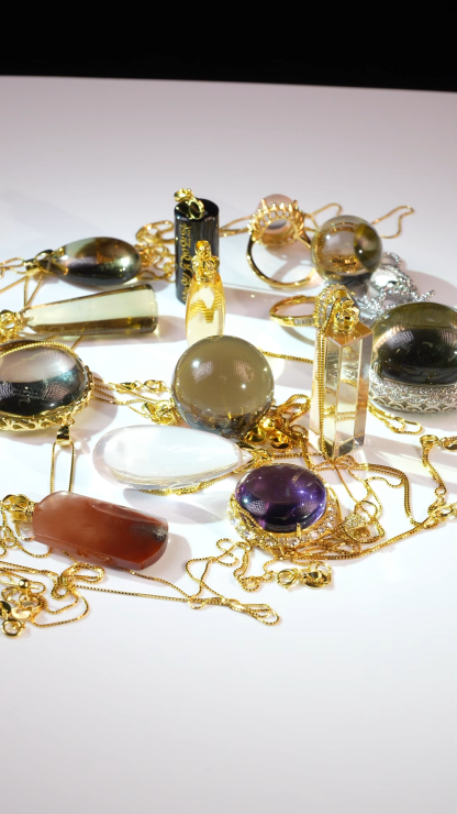Collection of various crystal inlays