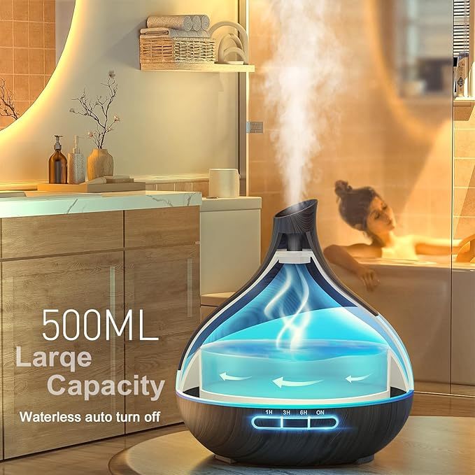 DAKA 500ml Essential Oil Diffuser – Cool Mist with Remote & LED Light