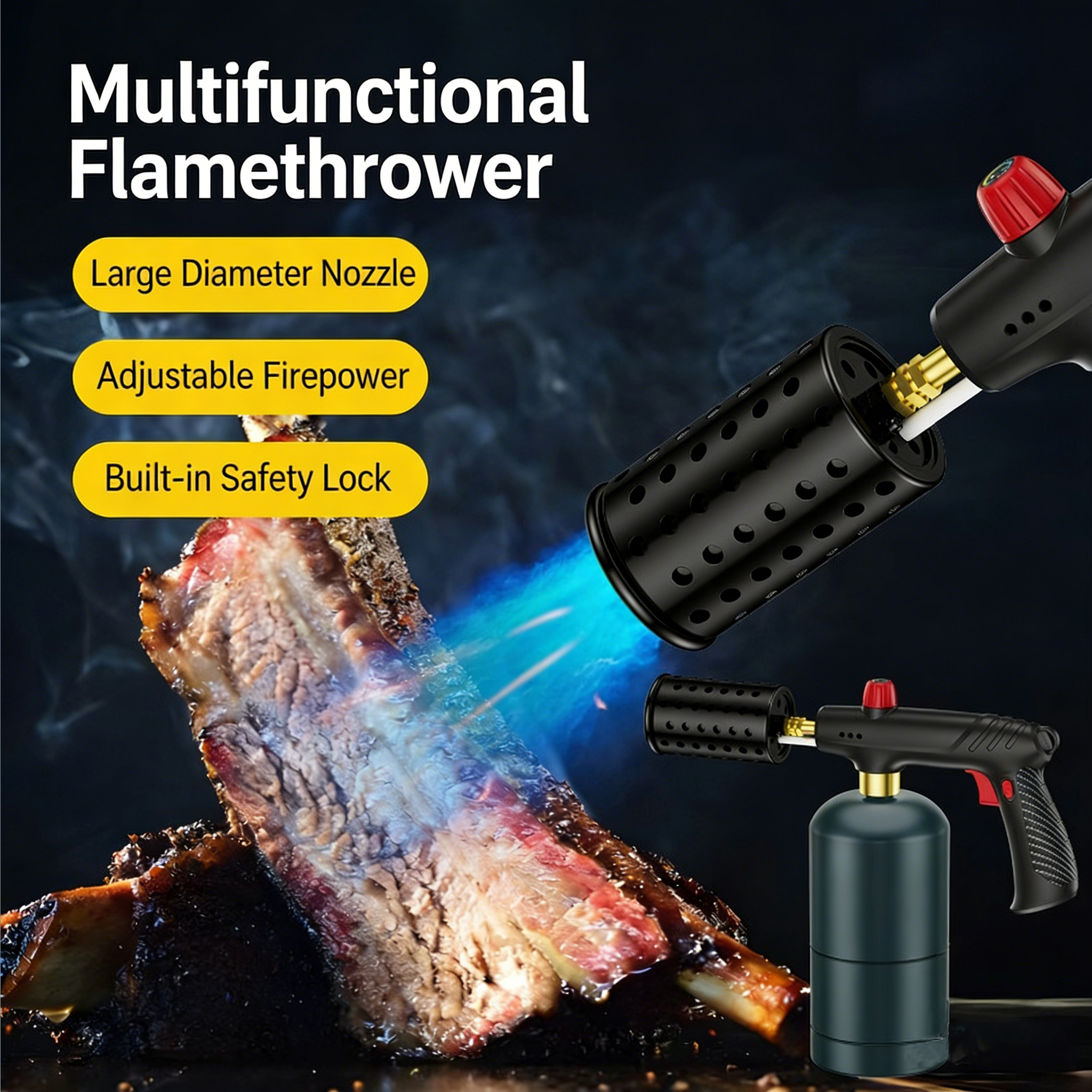 Powerful Propane Torch Gun - Instant Max Fire for Cooking & Outdoor Use