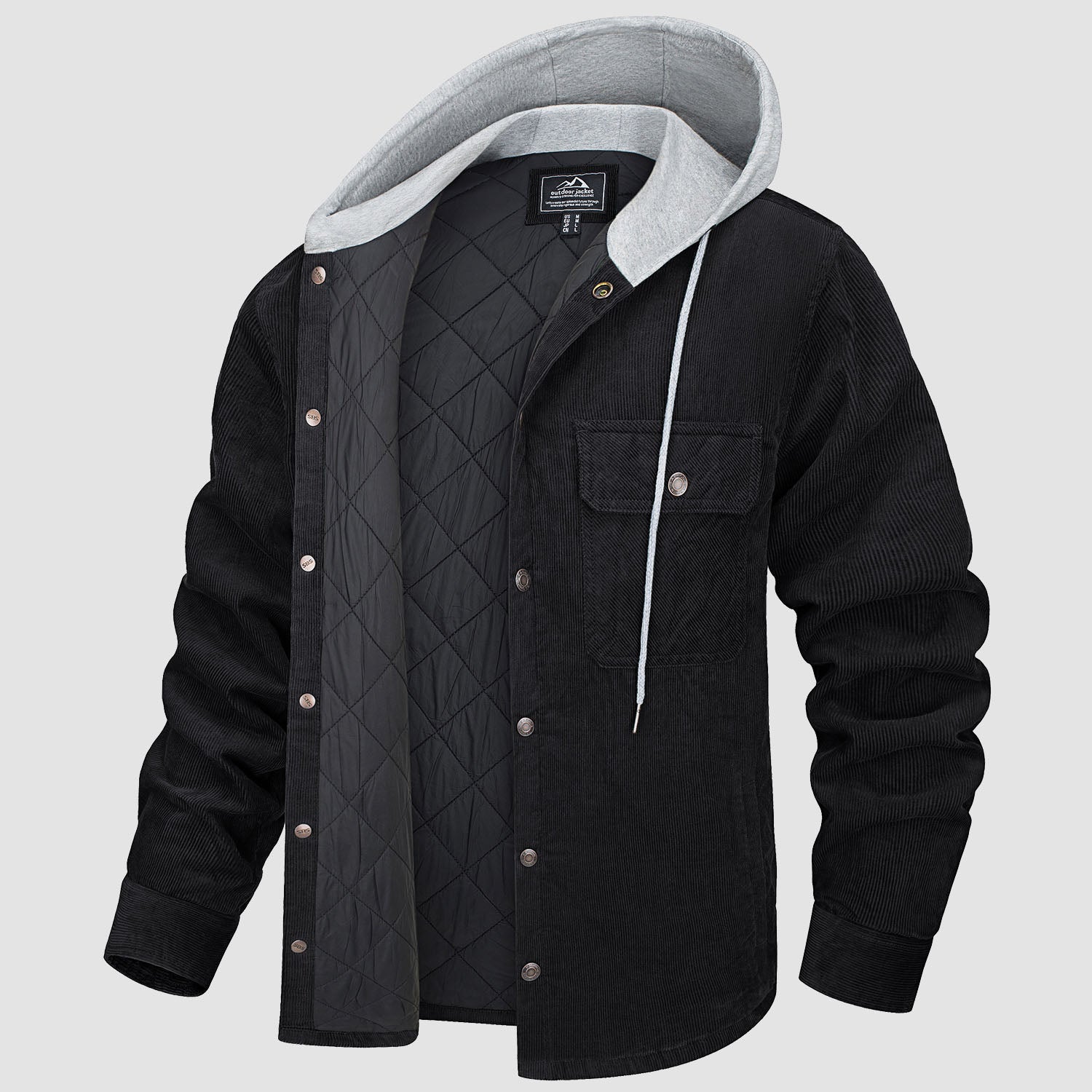 Men's Lightweight Hooded Corduroy Jacket for Casual Fall Wear