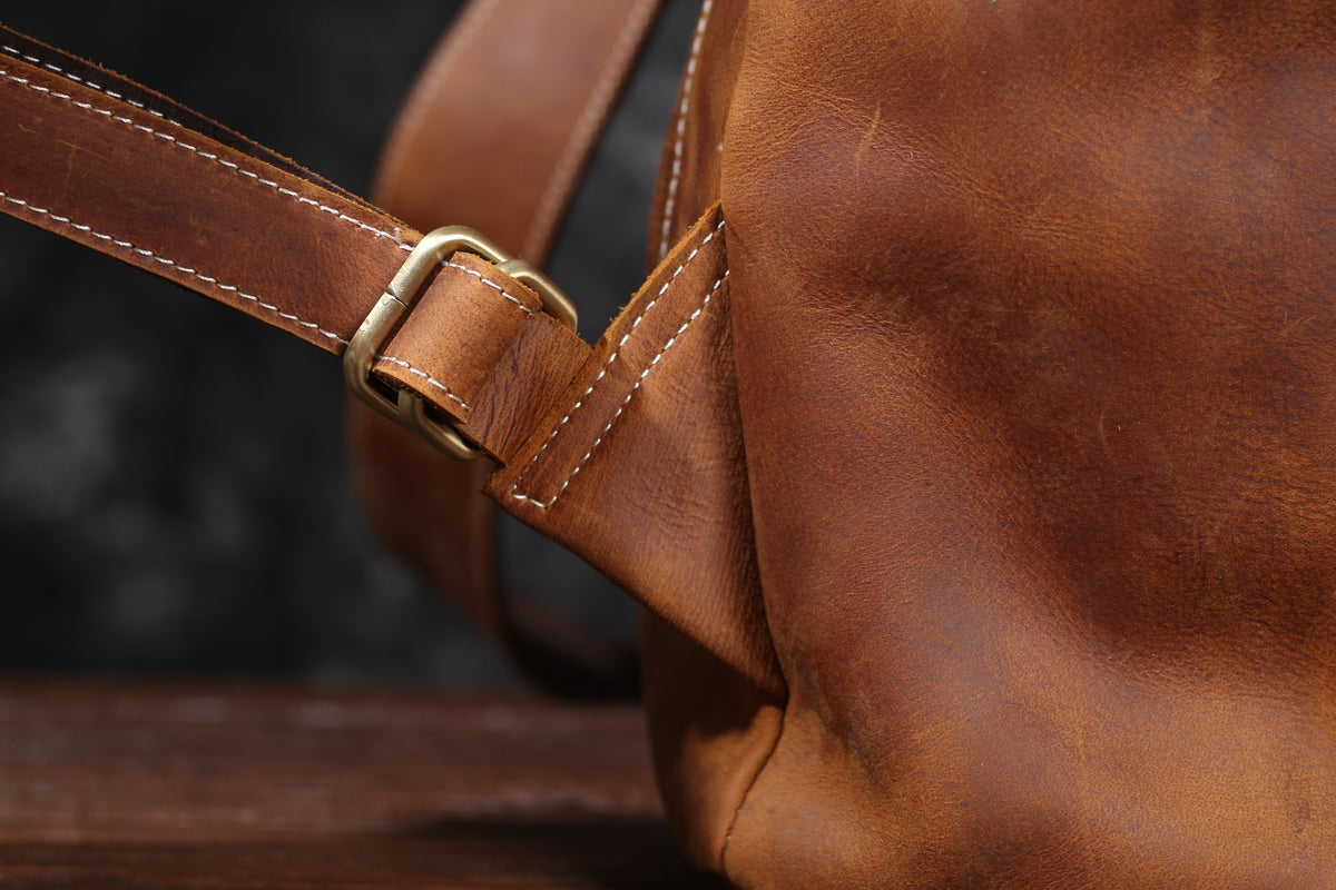 mens leather hiking backpack