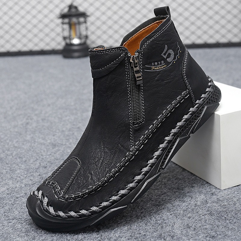 Men's Handmade Genuine Leather No-Glue Orthopedic Boots