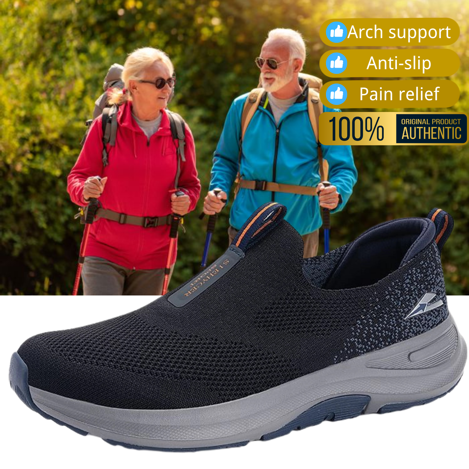 🏃👟48% OFF !!!🔥Clearance!!🔥Men's Daily Breathable Shock-Absorbing Slip-On Orthopedic Sneakers