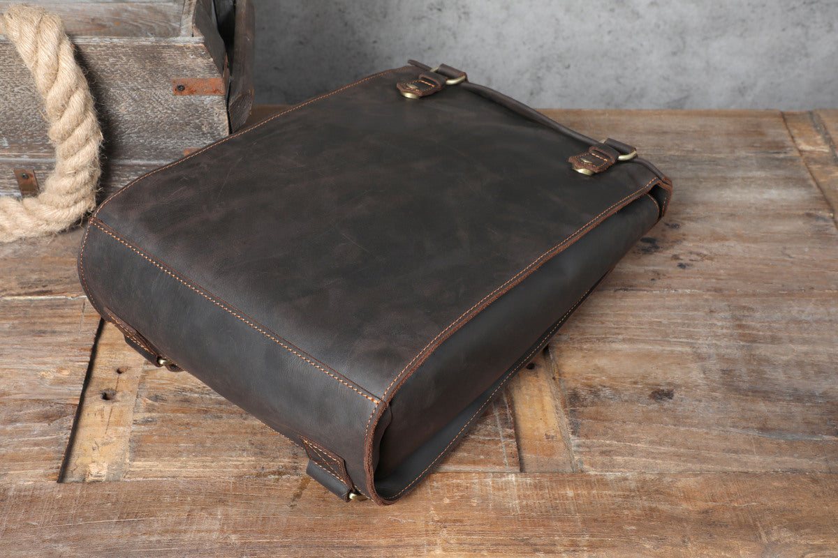 full grain leather backpack purse