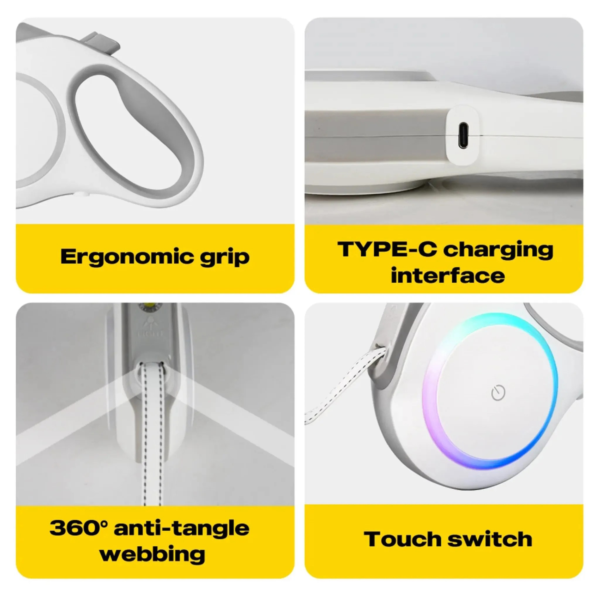 FIDA LED Lighted Retractable Dog Leash