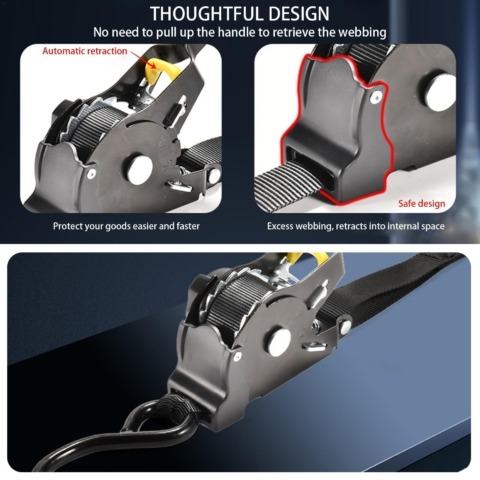 🎁 Limited Time – Upgraded 2025 Retractable Ratchet Strap (Perfect Gift for Men💙)