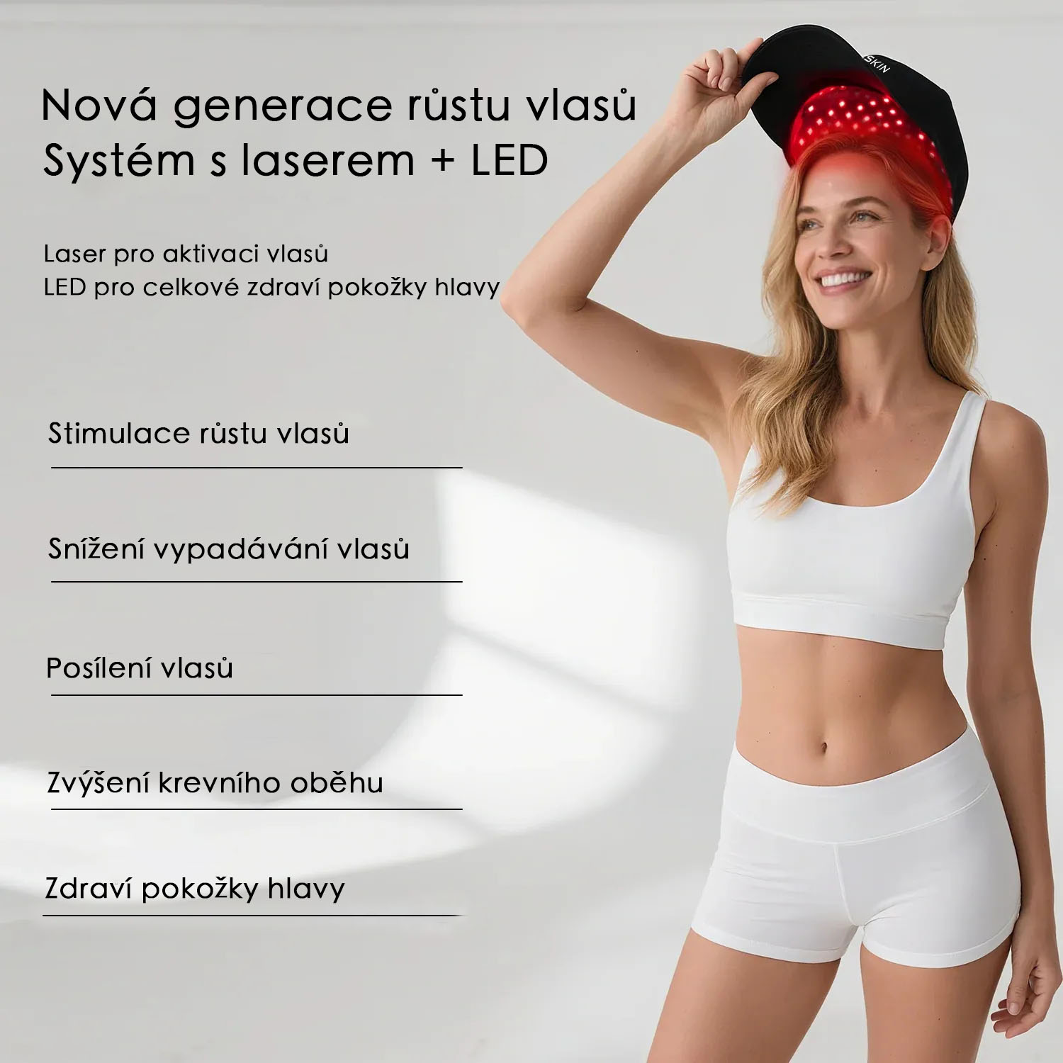 Růstová laserová a LED čepice VeonSkin GrowMax