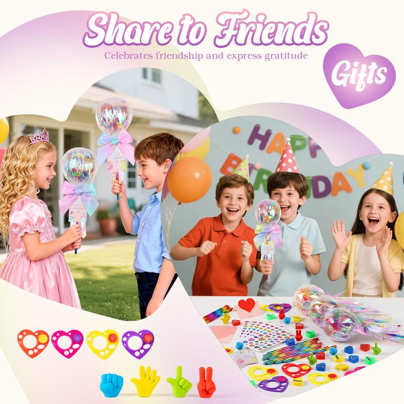 🎁24 Pack Valentines Day Gifts Student Stationery Gifts from Teacher Giant Lolly with Gift Cards