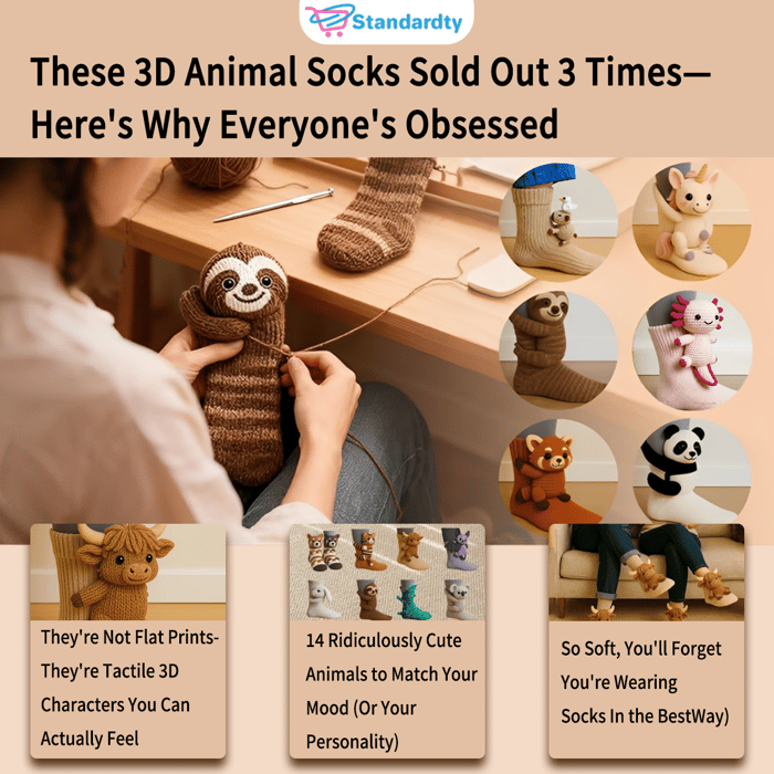 Cozy 3D Knit Spirit Animal Socks