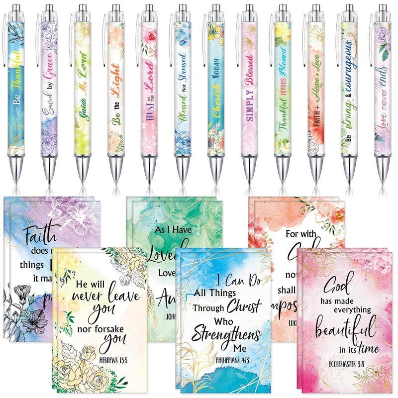 🌸 Inspire Your Faith Journey✝️ Motivational Pens & Bible Verse Notebo