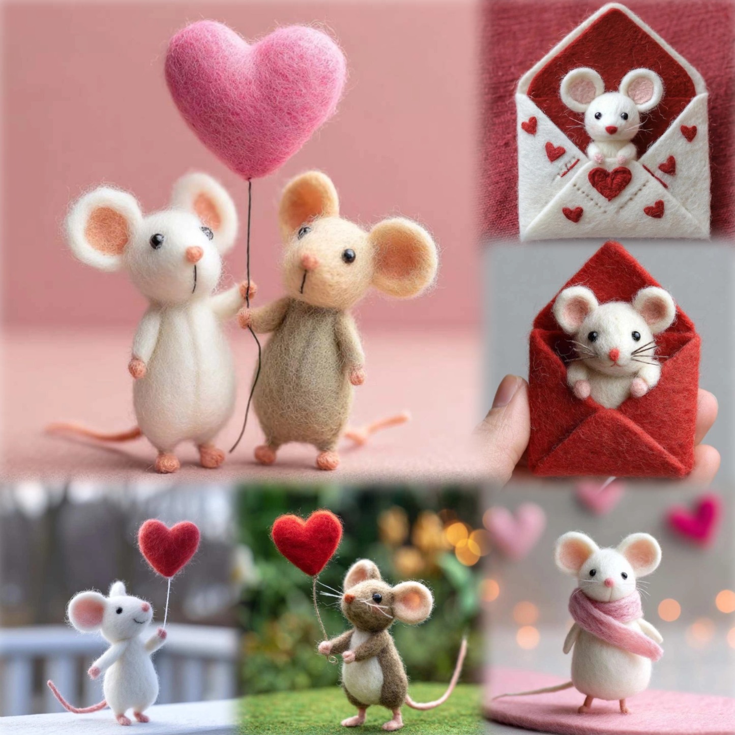 Needle Felted Mouse | Valentine's Day Gift💖
