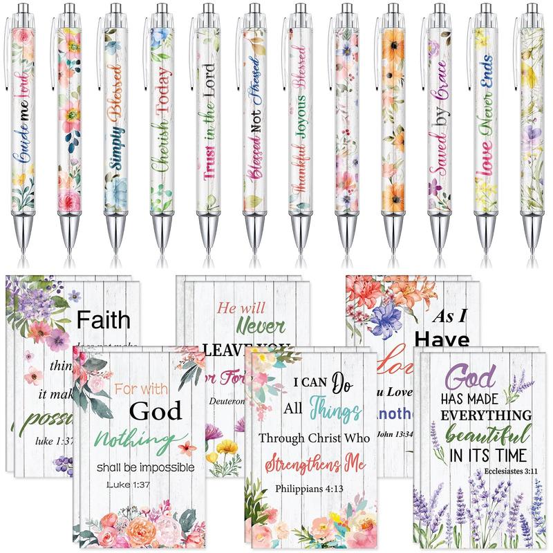 🌸 Inspire Your Faith Journey✝️ Motivational Pens & Bible Verse Notebooks