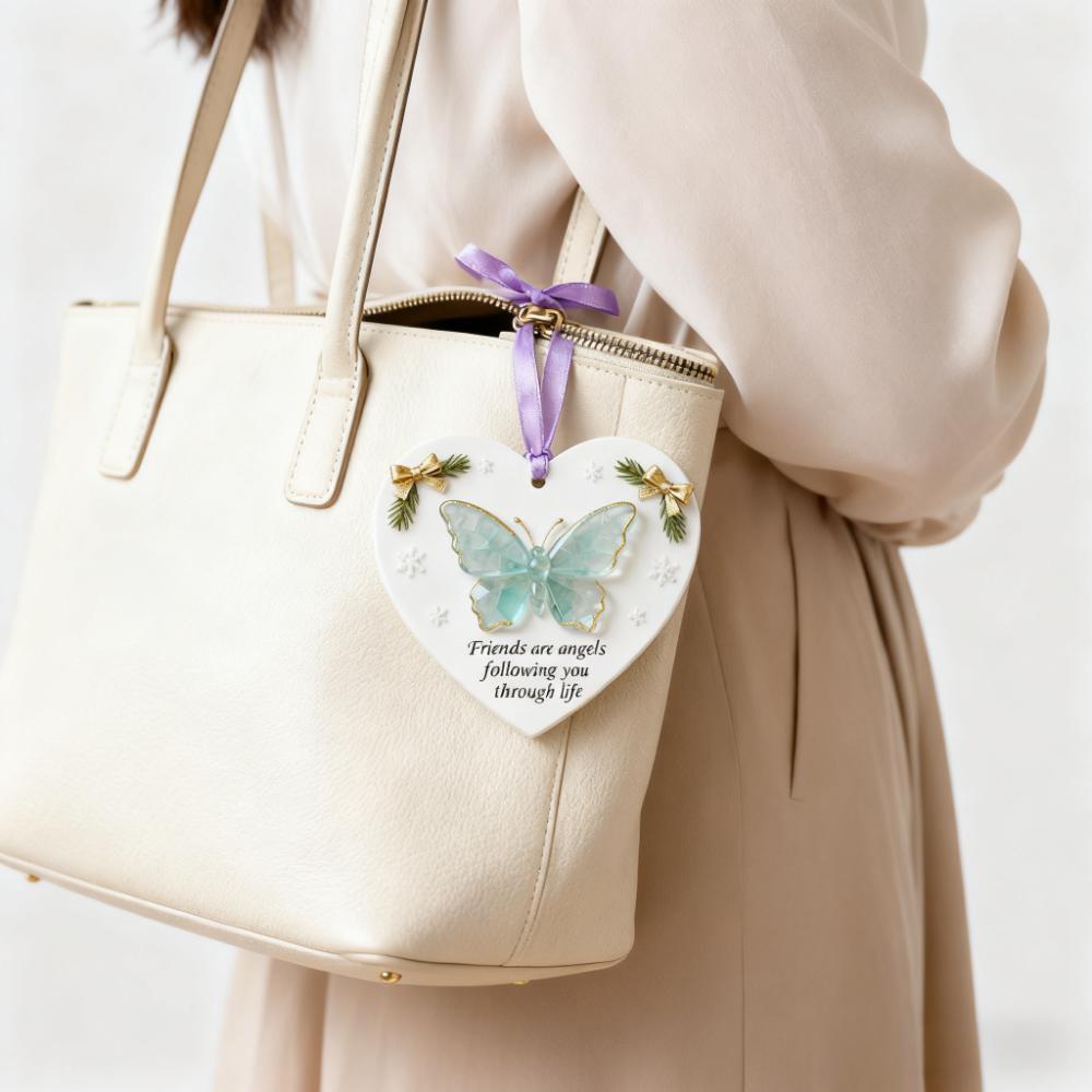 🦋Friends Are Angels Butterfly Christmas Ornament