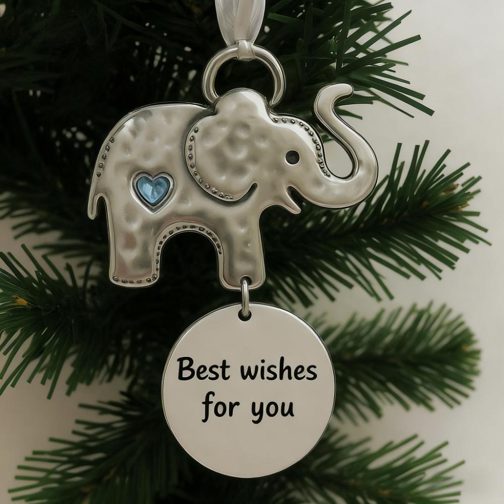 🐘🐘🐘👨‍👨‍👦‍👦Elephant Friendship Christmas Ornament