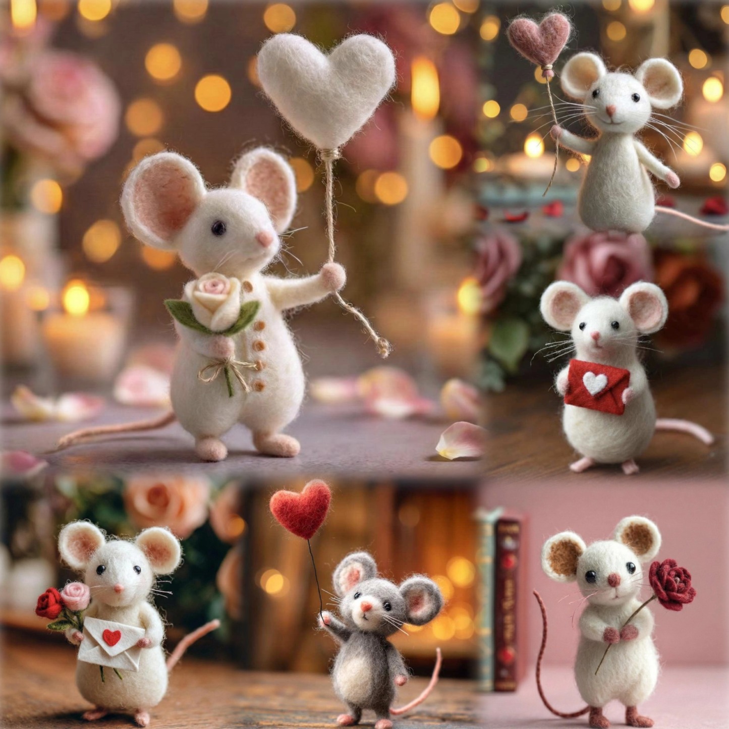 Needle Felted Mouse | Valentine's Day Gift💖