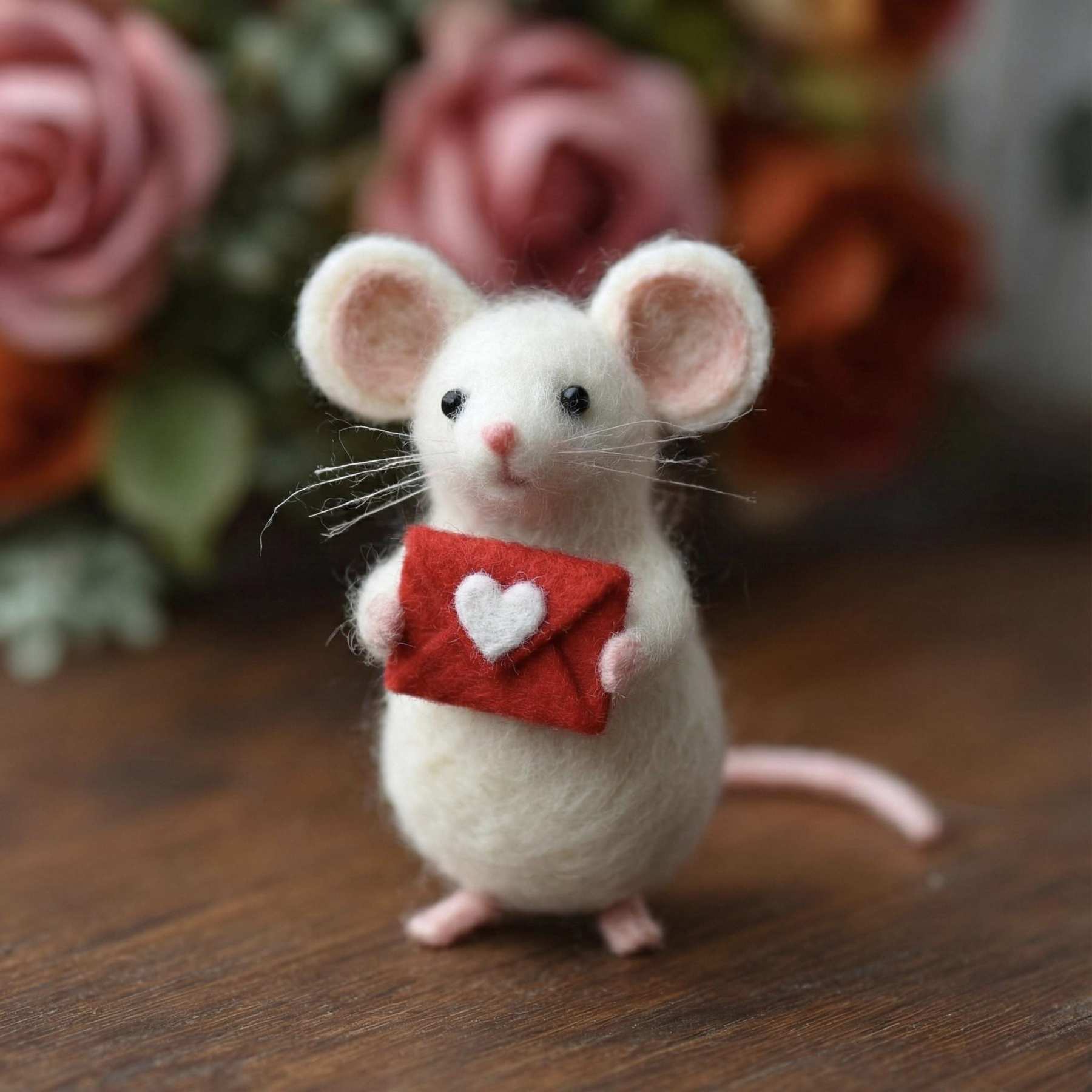 Needle Felted Mouse | Valentine's Day Gift💖
