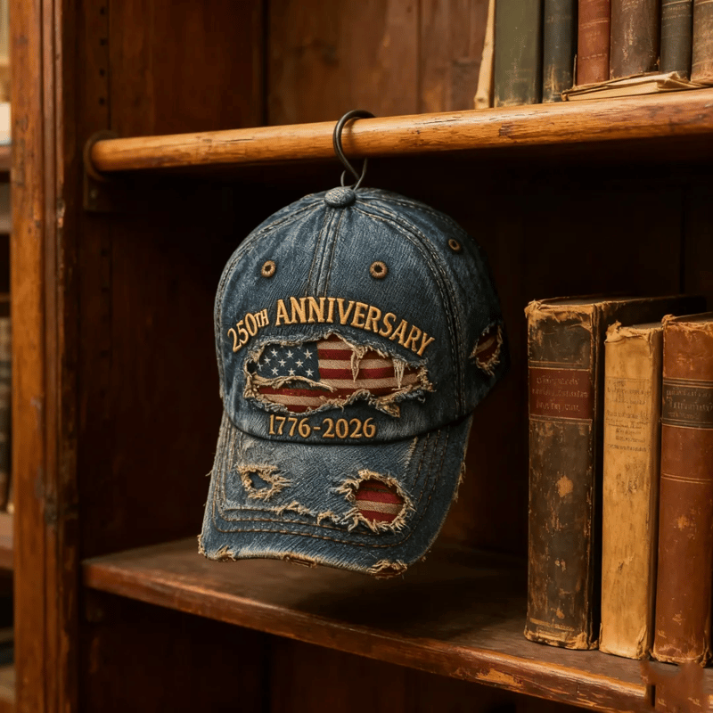 250th US Anniversary Distressed Denim Hat – Wear 1776-2026 Pride