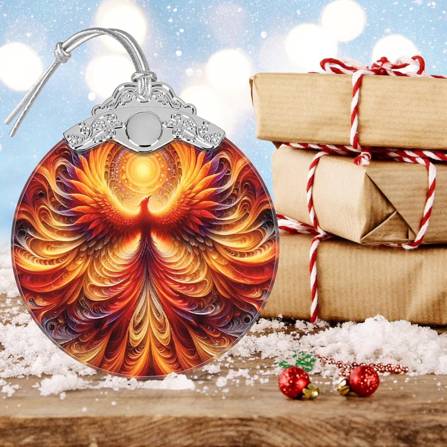 Sun Moon Stained Glass Hanging Ornament - Christmas Tree Decoration Idea
