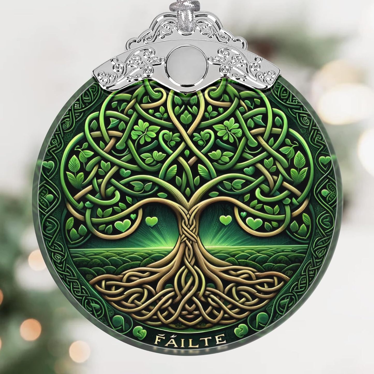 Sun Moon Stained Glass Hanging Ornament - Christmas Tree Decoration Idea