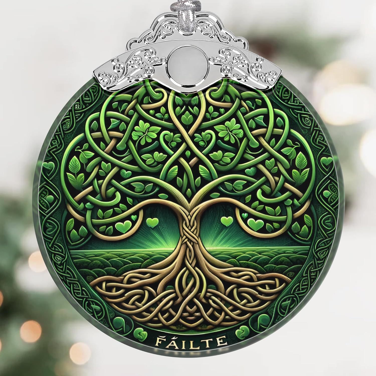 Sun Moon Stained Glass Hanging Ornament - Christmas Tree Decoration Idea