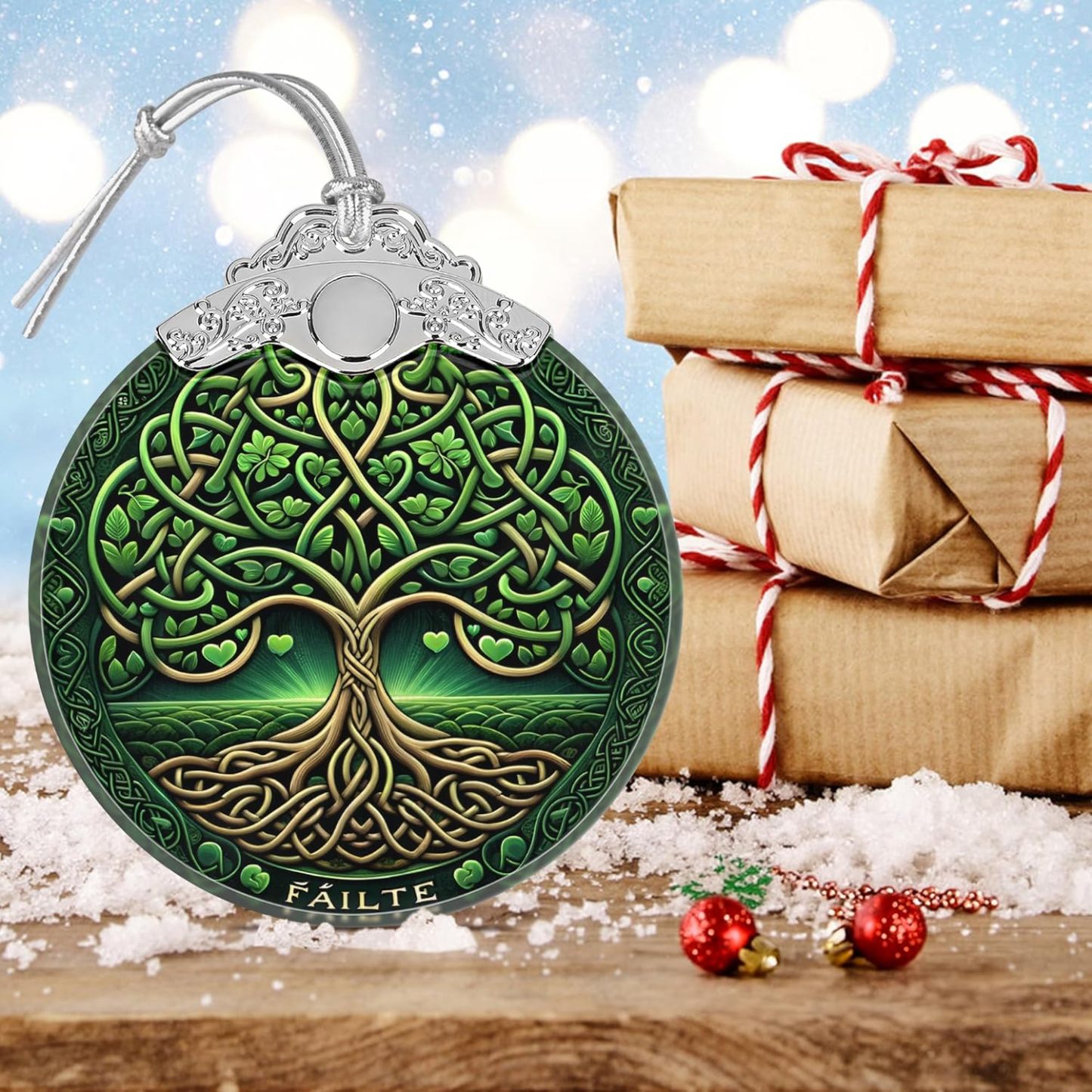 Sun Moon Stained Glass Hanging Ornament - Christmas Tree Decoration Idea