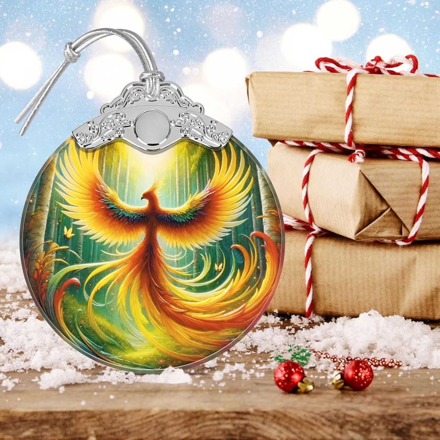 Sun Moon Stained Glass Hanging Ornament - Christmas Tree Decoration Idea