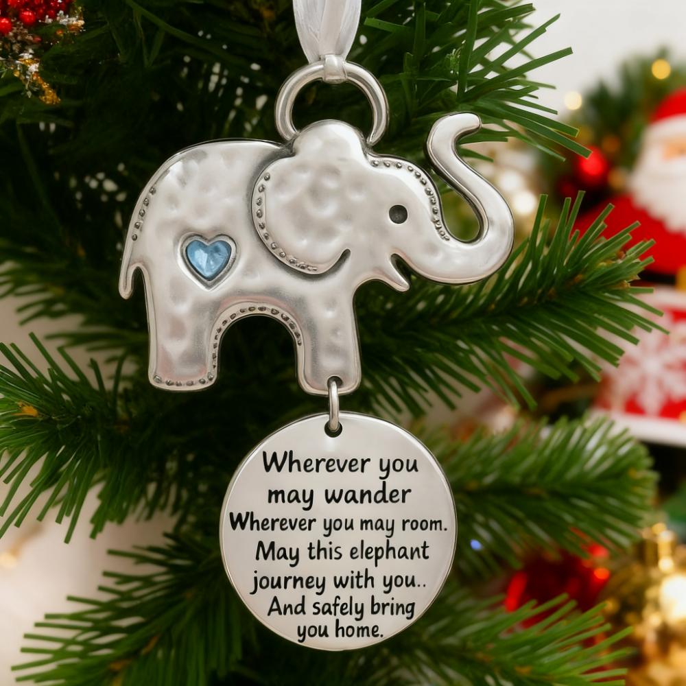 🐘🐘🐘👨‍👨‍👦‍👦Elephant Friendship Christmas Ornament