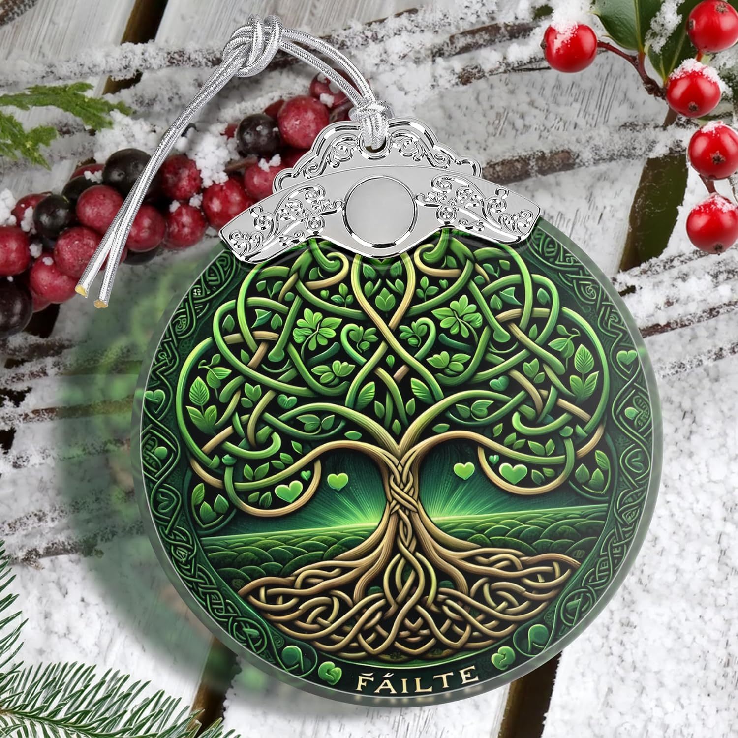 Sun Moon Stained Glass Hanging Ornament - Christmas Tree Decoration Idea