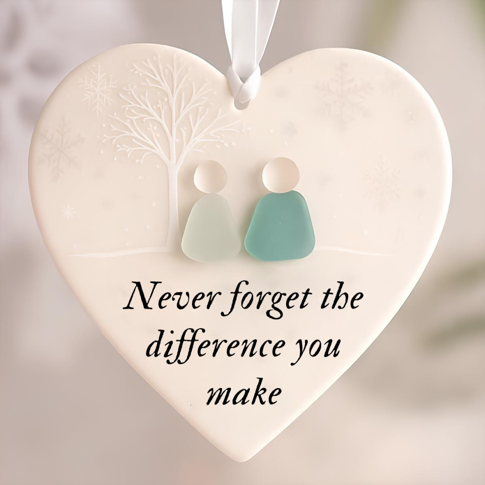 💕Heart-Shaped Sisters Sea Glass Ornament